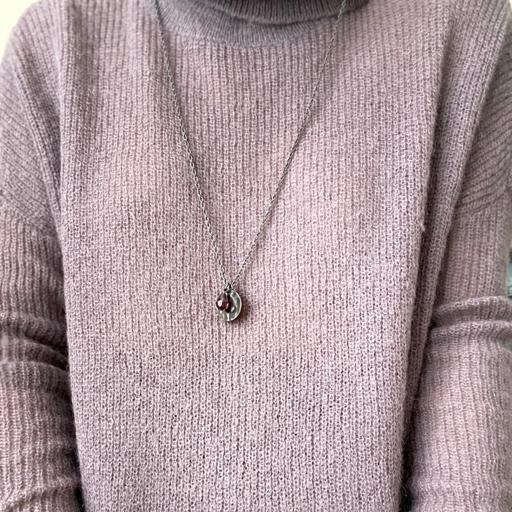 Hammered Pewter Charm Necklace
